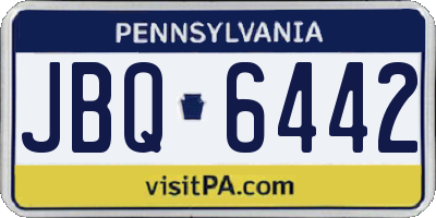 PA license plate JBQ6442
