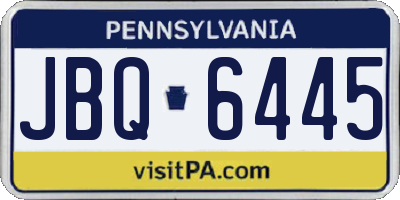 PA license plate JBQ6445