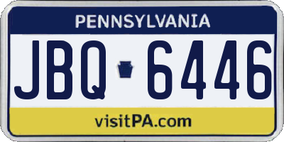 PA license plate JBQ6446
