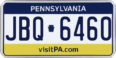 PA license plate JBQ6460