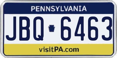 PA license plate JBQ6463