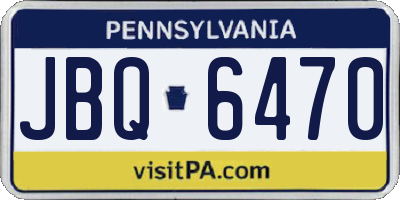 PA license plate JBQ6470