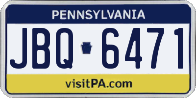 PA license plate JBQ6471