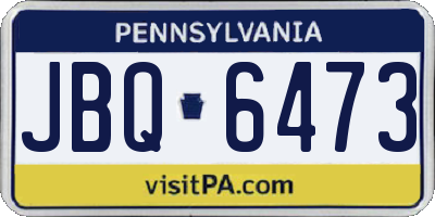 PA license plate JBQ6473