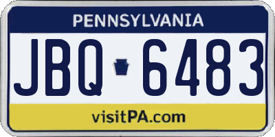 PA license plate JBQ6483