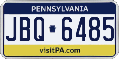 PA license plate JBQ6485
