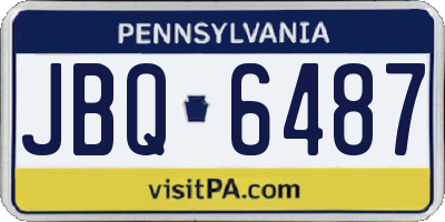 PA license plate JBQ6487