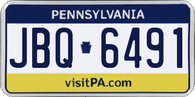 PA license plate JBQ6491