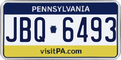 PA license plate JBQ6493