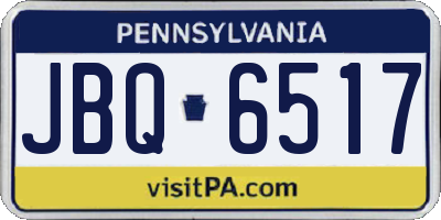 PA license plate JBQ6517