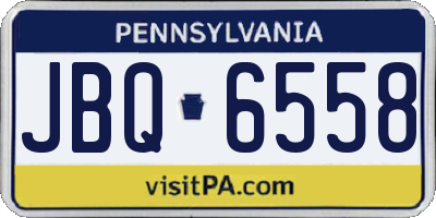 PA license plate JBQ6558