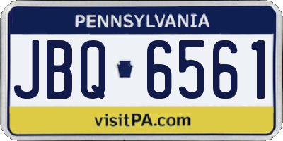 PA license plate JBQ6561
