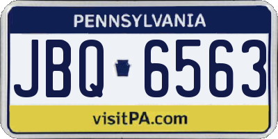 PA license plate JBQ6563