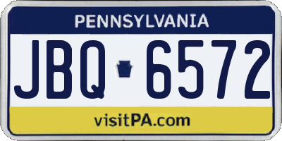 PA license plate JBQ6572