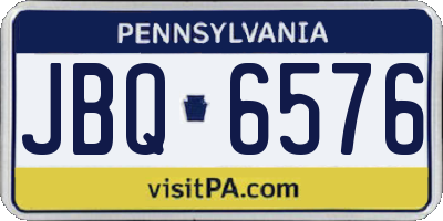 PA license plate JBQ6576