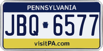 PA license plate JBQ6577