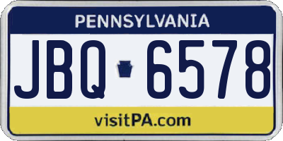 PA license plate JBQ6578