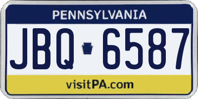PA license plate JBQ6587