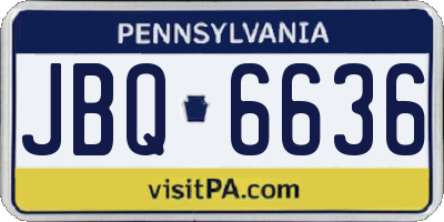 PA license plate JBQ6636
