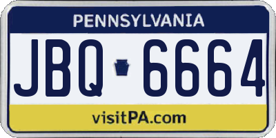 PA license plate JBQ6664