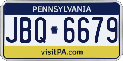 PA license plate JBQ6679
