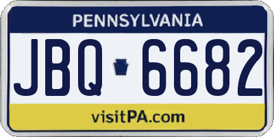 PA license plate JBQ6682