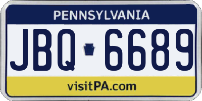 PA license plate JBQ6689
