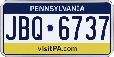 PA license plate JBQ6737