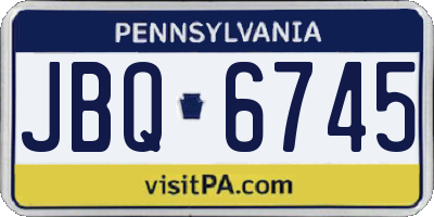 PA license plate JBQ6745