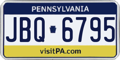 PA license plate JBQ6795