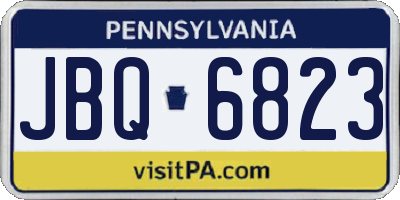 PA license plate JBQ6823