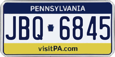 PA license plate JBQ6845