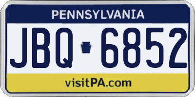 PA license plate JBQ6852