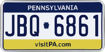 PA license plate JBQ6861