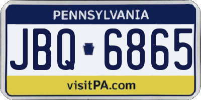 PA license plate JBQ6865