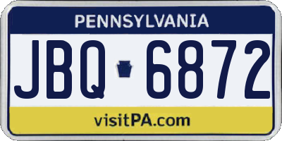 PA license plate JBQ6872