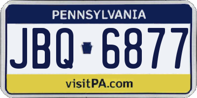 PA license plate JBQ6877