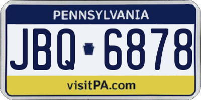 PA license plate JBQ6878