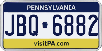 PA license plate JBQ6882