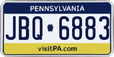 PA license plate JBQ6883