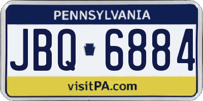 PA license plate JBQ6884