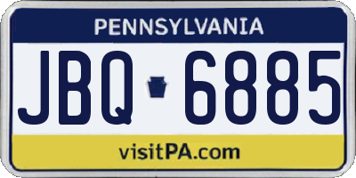 PA license plate JBQ6885