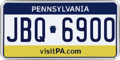 PA license plate JBQ6900
