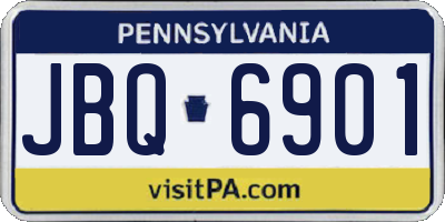 PA license plate JBQ6901