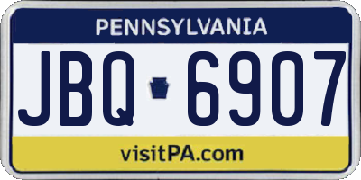 PA license plate JBQ6907