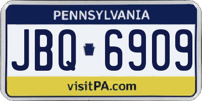 PA license plate JBQ6909