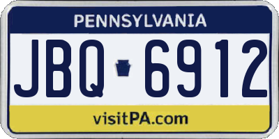 PA license plate JBQ6912