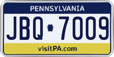 PA license plate JBQ7009