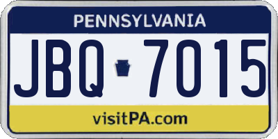 PA license plate JBQ7015