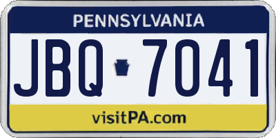 PA license plate JBQ7041